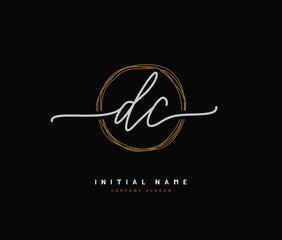 D C DC Beauty vector initial logo, handwriting logo of initial signature, wedding, fashion, jewerly, boutique, floral and botanical with creative template for any company or business.