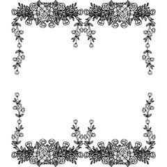 Vector illustration various texture of flower frame for style of card