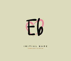 E B EB Beauty vector initial logo, handwriting logo of initial signature, wedding, fashion, jewerly, boutique, floral and botanical with creative template for any company or business.