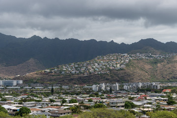 Fototapeta na wymiar Beautiful panoramic Hawaii Kai vista on Oahu, Hawaii