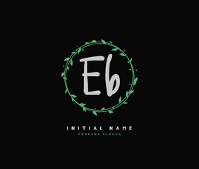 E B EB Beauty vector initial logo, handwriting logo of initial signature, wedding, fashion, jewerly, boutique, floral and botanical with creative template for any company or business.