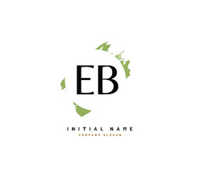 E B EB Beauty vector initial logo, handwriting logo of initial signature, wedding, fashion, jewerly, boutique, floral and botanical with creative template for any company or business.