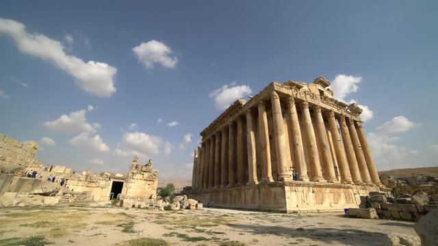 Historic ancient Roman Bacchus temple in Baalbek, Lebanon