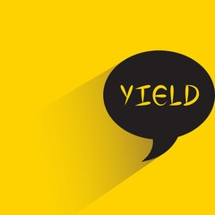 speech bubble yellow background with yield word