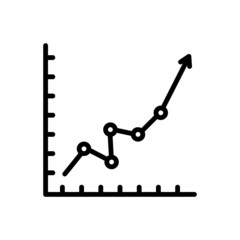 Black line icon for growth 
