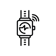 Black line icon for  wearable tracker 