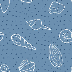 seamless pattern of seashells