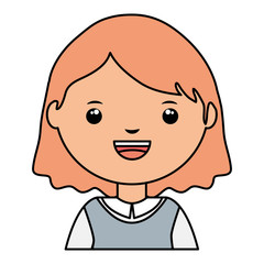 cute little student girl character