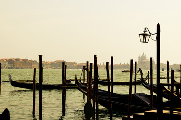 Grand canal in Venice during sunset