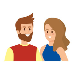 young lovers couple avatars characters