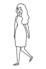 young woman female character icon