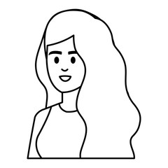 young woman female character icon