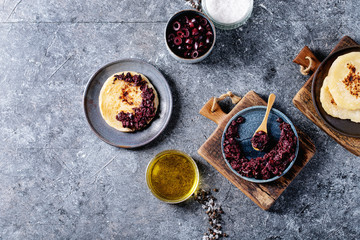 Olive tapenade served with homemade bread