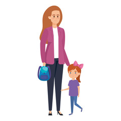 happy student girl with female teacher