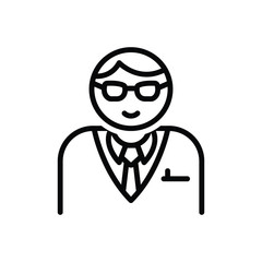 Black line icon for manager