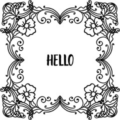 Vector illustration wallpaper wreath frame for decoration of poster hello