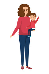 happy student boy with female teacher