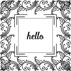 Vector illustration wallpaper wreath frame for decoration of poster hello