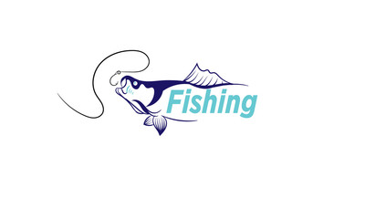 logo fishing  salmon vector