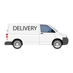 Hi-detailed Cargo Delivery Van vector template.