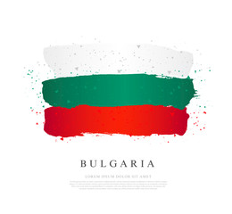 Flag of Bulgaria. Brush strokes drawn by hand. Independence Day.