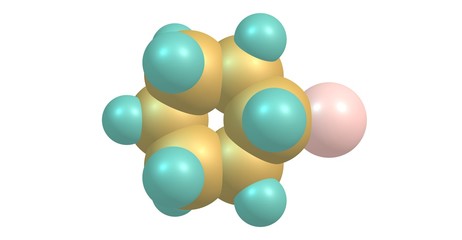 Bromocyclohexane molecular structure isolated on white