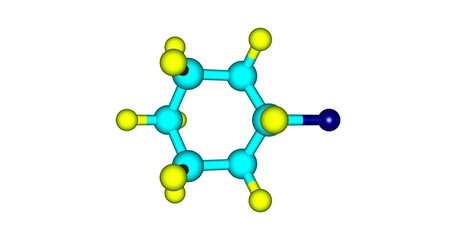 Bromocyclohexane molecular structure isolated on white