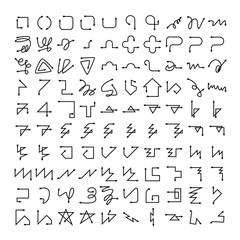 arrow bow icons vector set