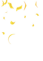 Sale 50% Colorful bright confetti isolated on a transparent background. Festive vector illustration