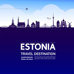 Naklejka premium Estonia travel destination grand vector illustration.