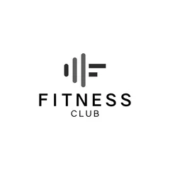 Poster Gym and fitness club logo design template with barbell symbol. © AthaNanzz