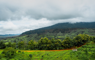 Fototapeta premium landscape with mountains and clouds