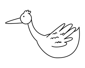 cute little stork bird icon