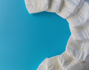 Fototapeta premium Top View of Baby diapers