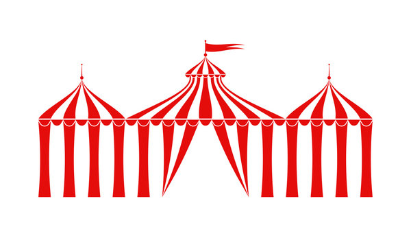 Circus tent icon. Carnival, funfair, festival canopy or marquee. Vector illustration.
