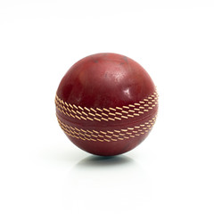 Cricket stress ball isolated on a white background..Foam PU Sports Adult Cricket Stress Ball.