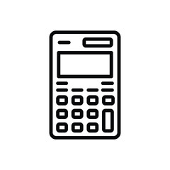 Black line icon for calculator 