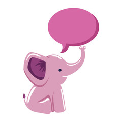 cute little elephant with speech bubble