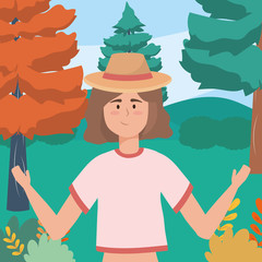 Avatar woman with hat design