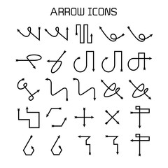 arrow and bow icons set