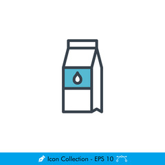 Milk Icon / Vector - In Color Design