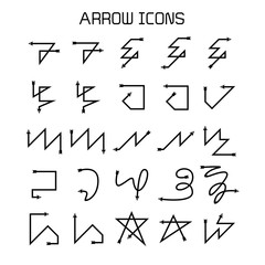 arrow and bow icons set