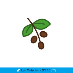 Coffee Tree Icon / Vector - In Color Design