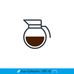 Coffee Pot Icon / Vector - In Color Design