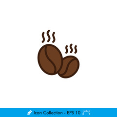 Coffee Beans Icon / Vector - In Color Design