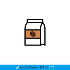 Coffee Sack Icon / Vector - In Color Design