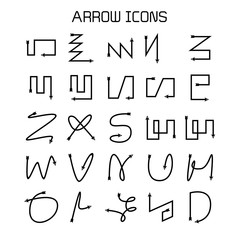 arrow and bow icons set