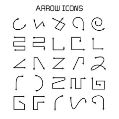 arrow and bow icons set