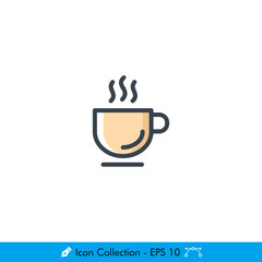 Cup (Coffee, Tea, Espresso) Icon / Vector - In Color Design