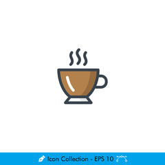Cup (Coffee, Espresso) Icon / Vector - In Color Design